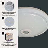 Plafoniera LED cu Senzor 12W, 900lm, Ø290x95mm