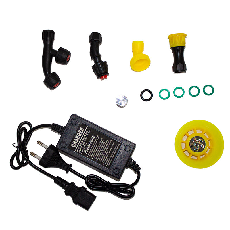 Pompa de stropit electrica Kraissmann 16L, cu baterie reincarcabila si manometru, set accesorii inclus