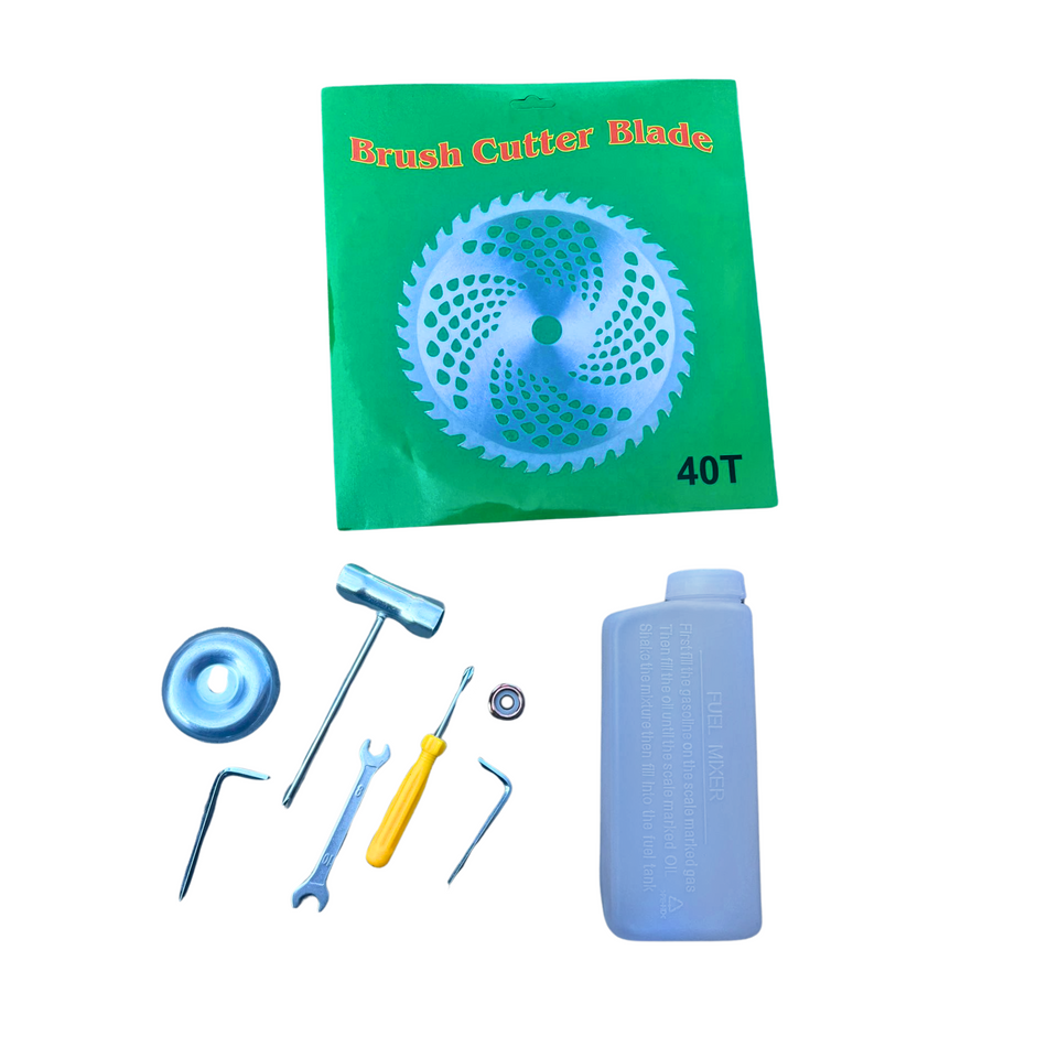 Pachet Motocoasa pe benzina ZEP TITAN 52cc, 5.9CP, 2T, 9000RPM, pachet complet cu tambur, disc si adaptor tip drujba