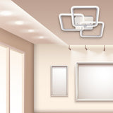 Lustra LED Living 80W, 3 Brate, 580x150 mm, 3 Culori, IR