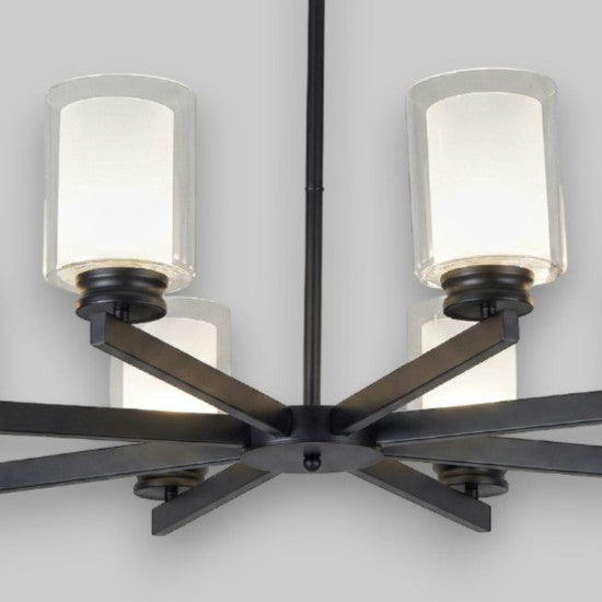 Lustra Tavan Titan Black, 8 Brate, 8xE27 10W