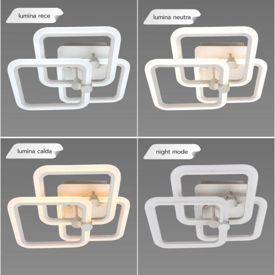 Lustra LED Living 80W, 3 Brate, 580x150 mm, 3 Culori, IR