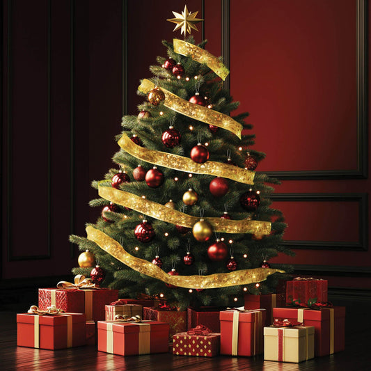 Banda LED decorativa 15 m, 150 LED alb cald, 8 moduri, timer 6h/18h, panglica aurie, interior exterior, adaptor inclus