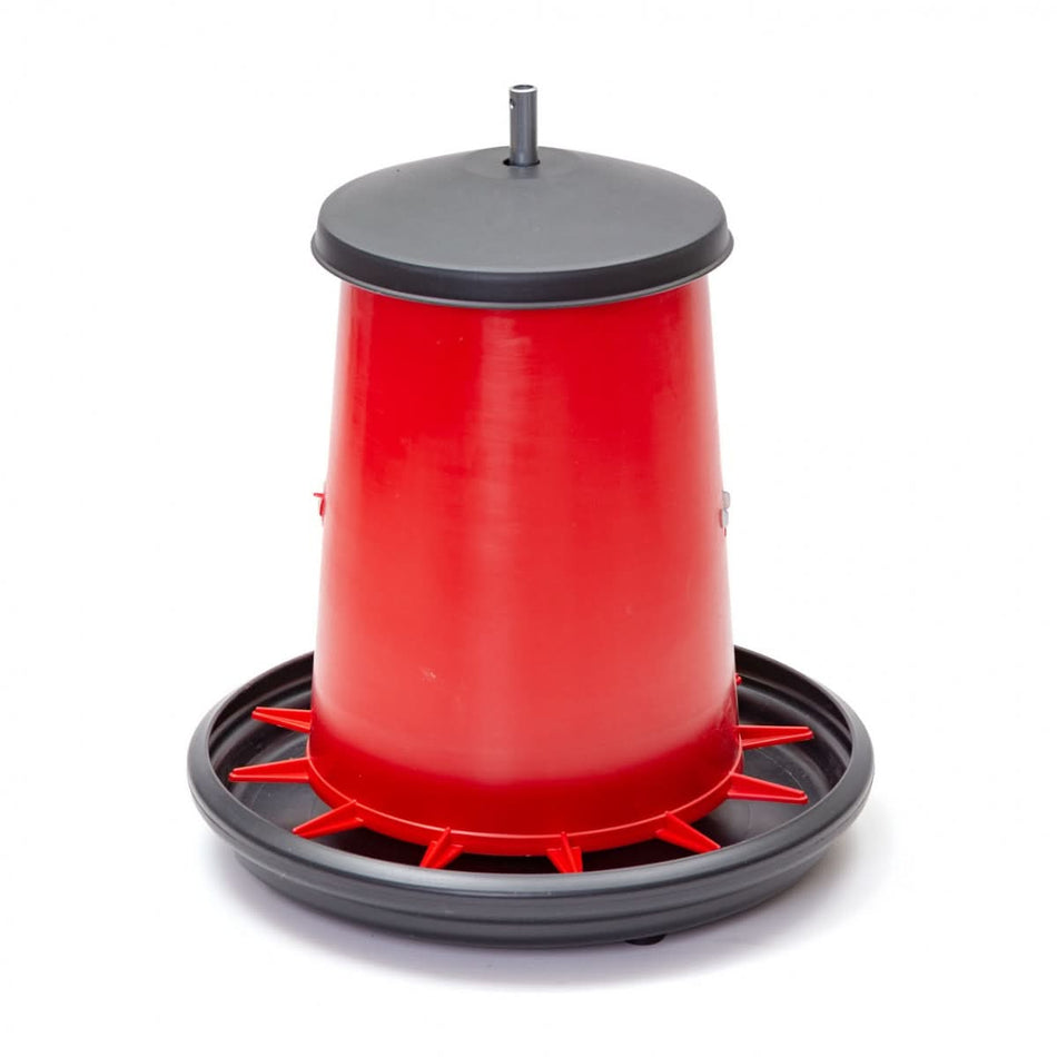 Hranitoare plastic premium 9 litri cu grila anti-risipa pentru păsări de curte