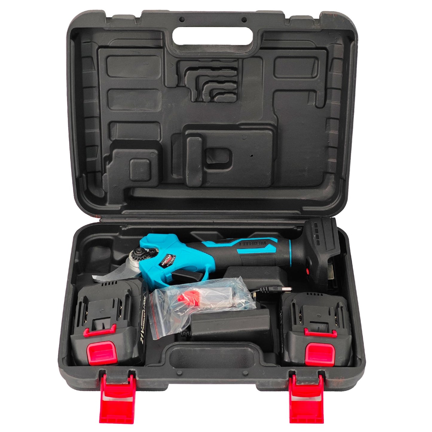Foarfeca electrica 21V 2000mAh pentru vie crengi gradina 2 acumulatori lama otel SK5 DDT-CRISTAL