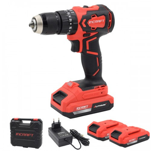 Masina insurubat cu percutie 20V Incraft DK-20V motor fara perii 45Nm 2 acumulatori