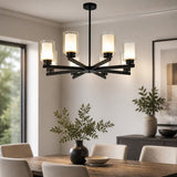 Lustra Tavan Titan Black, 8 Brate, 8xE27 10W