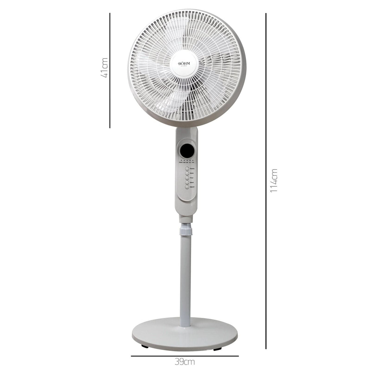 Ventilator de podea BOHM BF403RC-5B, 45W, 16 inch, 3 viteze, oscilatie 75 grade, telecomanda, 125 cm