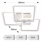 Lustra LED Living 80W, 3 Brate, 580x150 mm, 3 Culori, IR