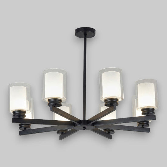 Lustra Tavan Titan Black, 8 Brate, 8xE27 10W