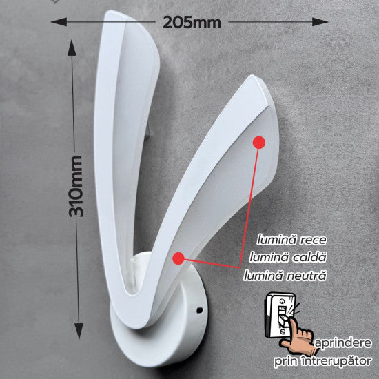 Aplica LED Hektor ajustabila, 15W, 1200 lm, 210x330x40 mm