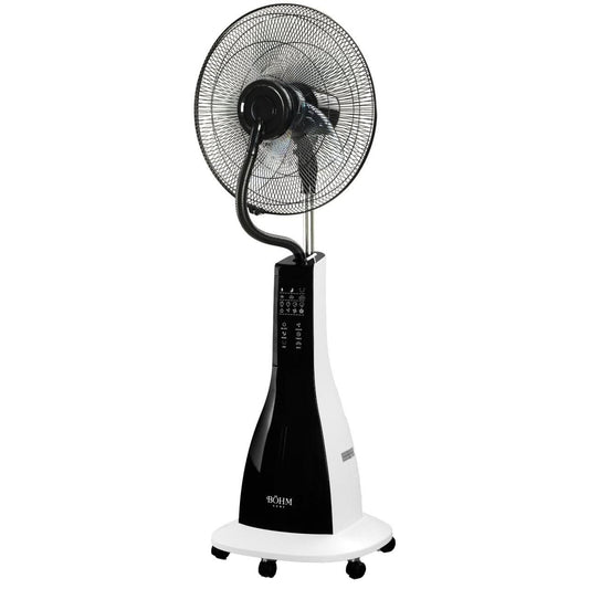 Ventilator cu apa si umidificare BÖHM HOME BSP40-RA, 16 inch, 90W, 3 trepte viteza, rezervor 3L, oscilatie 75°, negru