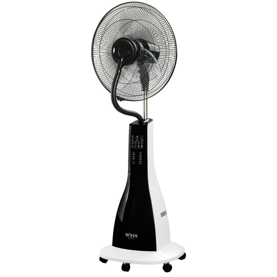 Ventilator cu apa si umidificare BÖHM HOME BSP40-RA, 16 inch, 90W, 3 trepte viteza, rezervor 3L, oscilatie 75°, negru