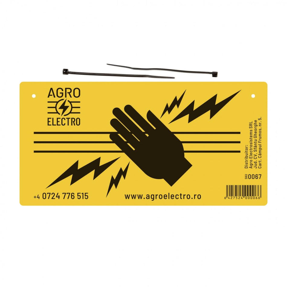 Placuta avertizare gard electric 20x10cm
