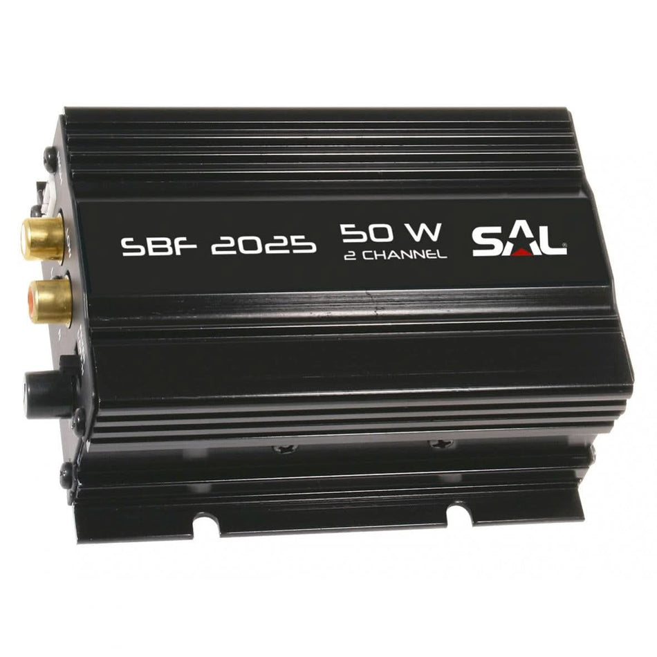 Amplificator Auto SBF 2025, 2 Cai, 50W, 4 Ohmi, Compact, RCA, 3 Moduri Sunet