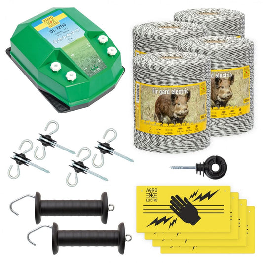 Pachet de Baza Gard Electric 4000 m, 7,2 Joule, pentru Animale Salbatice
