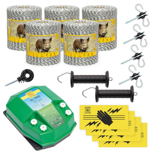 Pachet de Baza Gard Electric 5000 m, 7,2 Joule, pentru Animale Salbatice