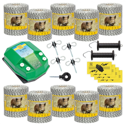 Pachet de Baza Gard Electric 10000 m, 7,2 Joule, pentru Animale Salbatice