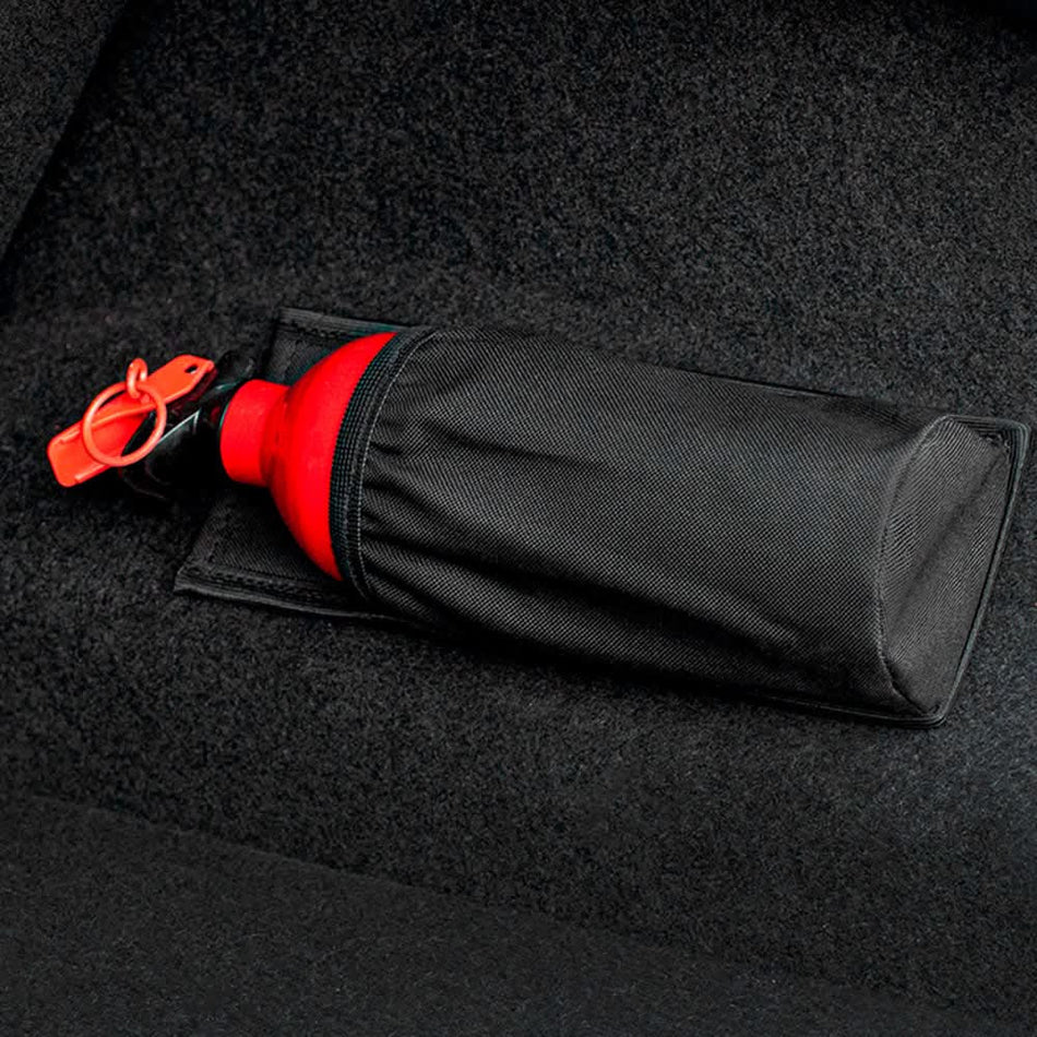 Suport prindere portbagaj pentru stingător, negru, cu Velcro, pentru diametru maxim 10 cm