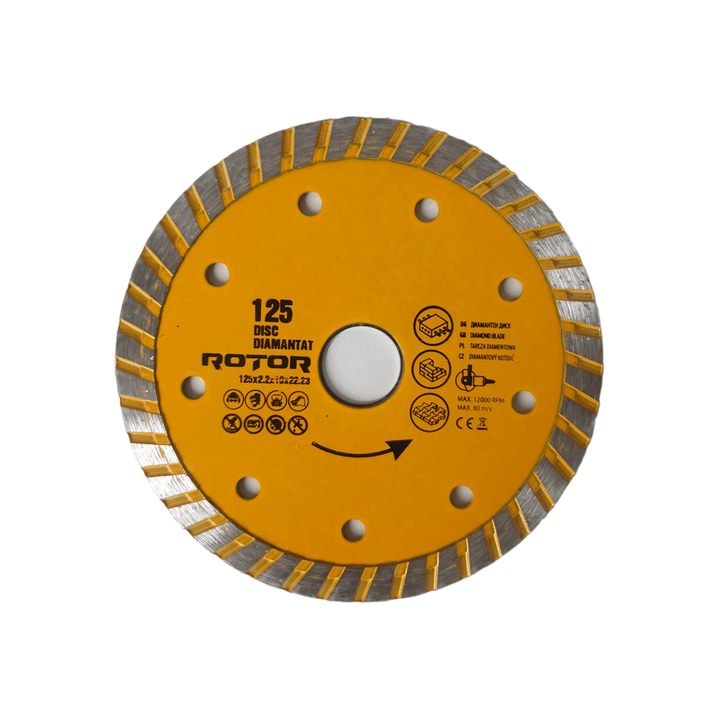 Disc diamantat turbo ROTOR 21210, 125 x 22.23 mm, pentru beton armat - ZEP.RO - Ți-e la îndemână!