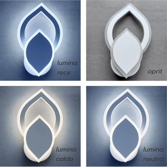 Aplica LED Iris ajustabila, 22W, 1900 lm, 260x160x40 mm