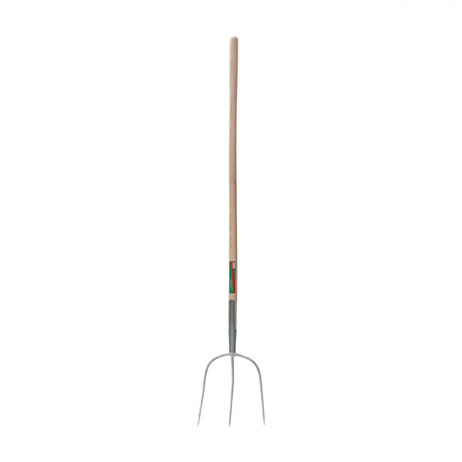 Furca fan 3 coarne otel vopsit 30x30 cm cu coada lemn frasin 135 cm