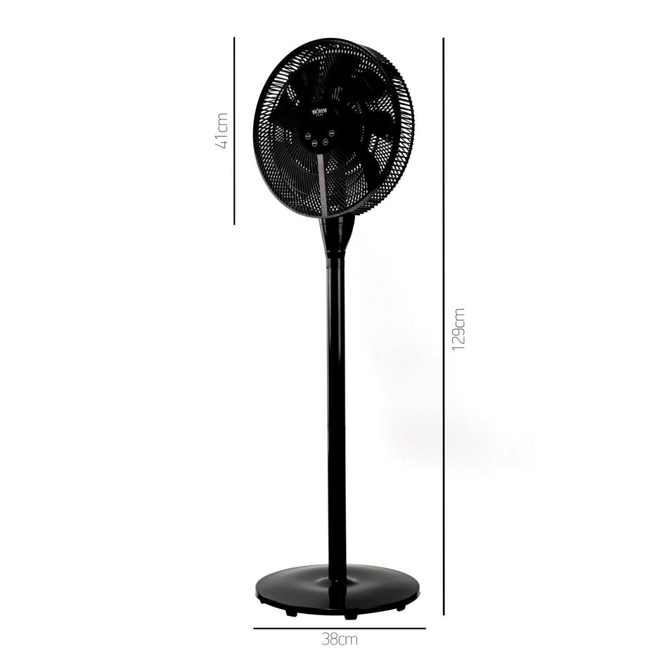 Ventilator de Podea 16" BOHM BY2316 – 8 viteze, 25W, motor DC, ecran LED, telecomanda, timer 12h