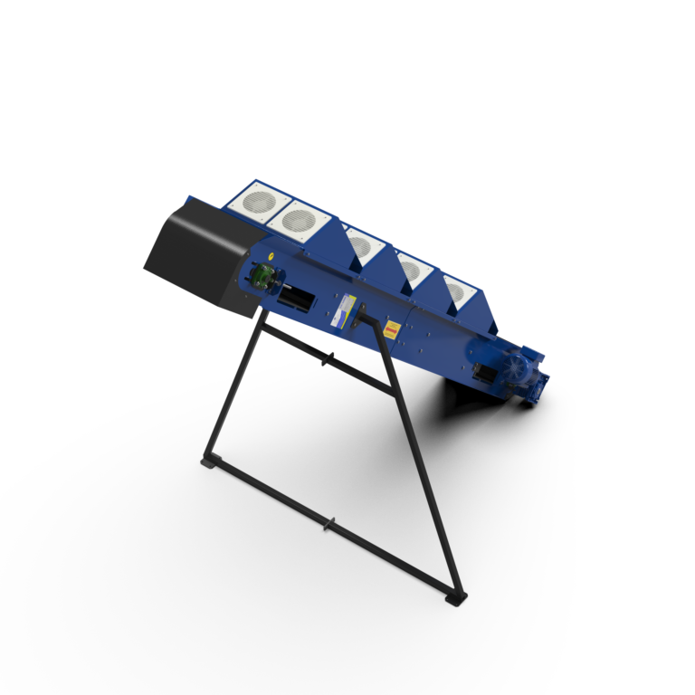 Banda de transportare TL-1000 3M, inclinata, motor-reductor 0.37 kW, capacitate 1000 kg/h