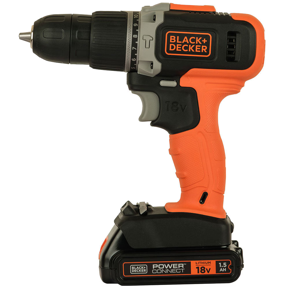 Masina de gaurit si insurubat BLACK+DECKER BCD003BAST-QW, 18V, 1.5Ah, 45Nm, 160 accesorii, mandrina rapida