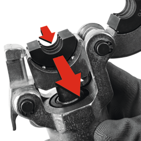 Cleste sertizat tevi PEX-AL-PEX presa hidraulica cu 8 matrici – Putere 60kN si manere telescopice