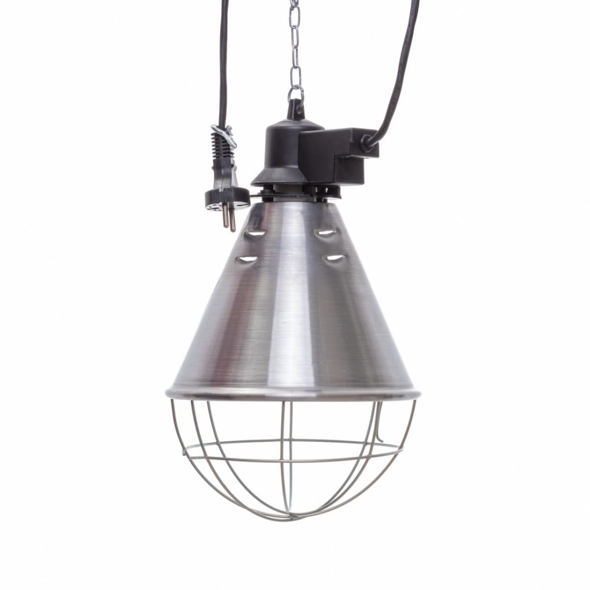 Suport bec infrarosu pentru incalzirea animalelor, aluminiu, lant reglabil 2m, cablu 2,5m