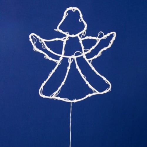 Decoratiune LED fereastra inger KID501BWW, 35 LED alb cald, timer 6/18h, ventuze incluse, pe baterii