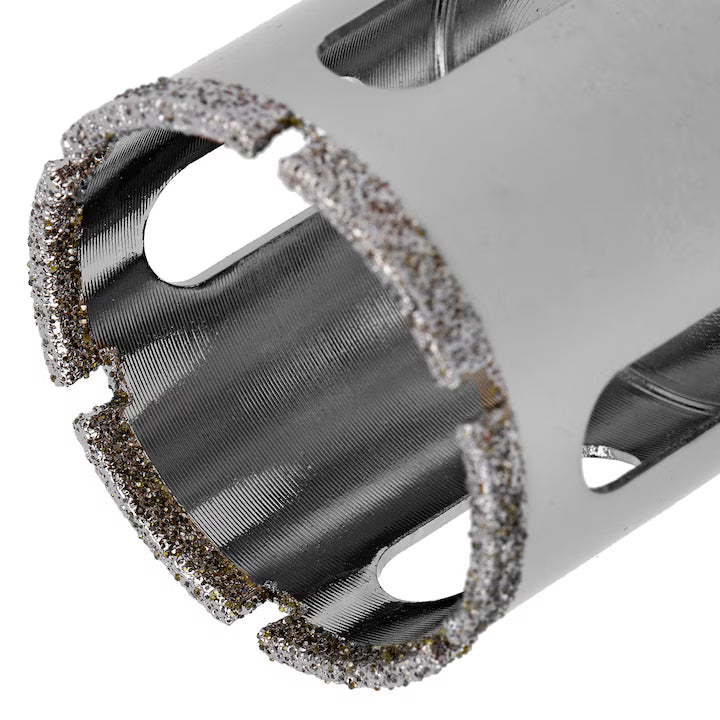 Carota diamantata 35x67 mm MTX pentru sticla si faianta, coada triunghiulara, galvanizata, argintiu