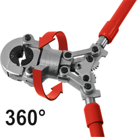 Cleste sertizat tevi PEX-AL-PEX presa hidraulica cu 8 matrici – Putere 60kN si manere telescopice