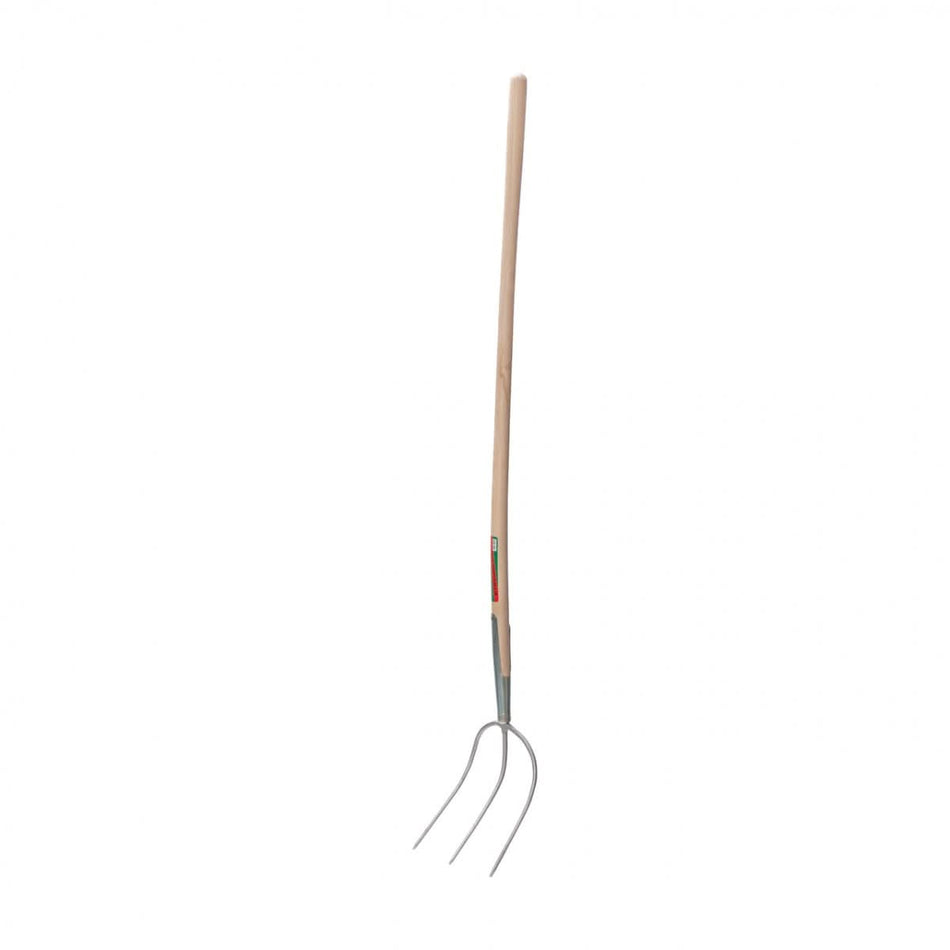 Furca fan 3 coarne otel vopsit 30x30 cm cu coada lemn frasin 135 cm