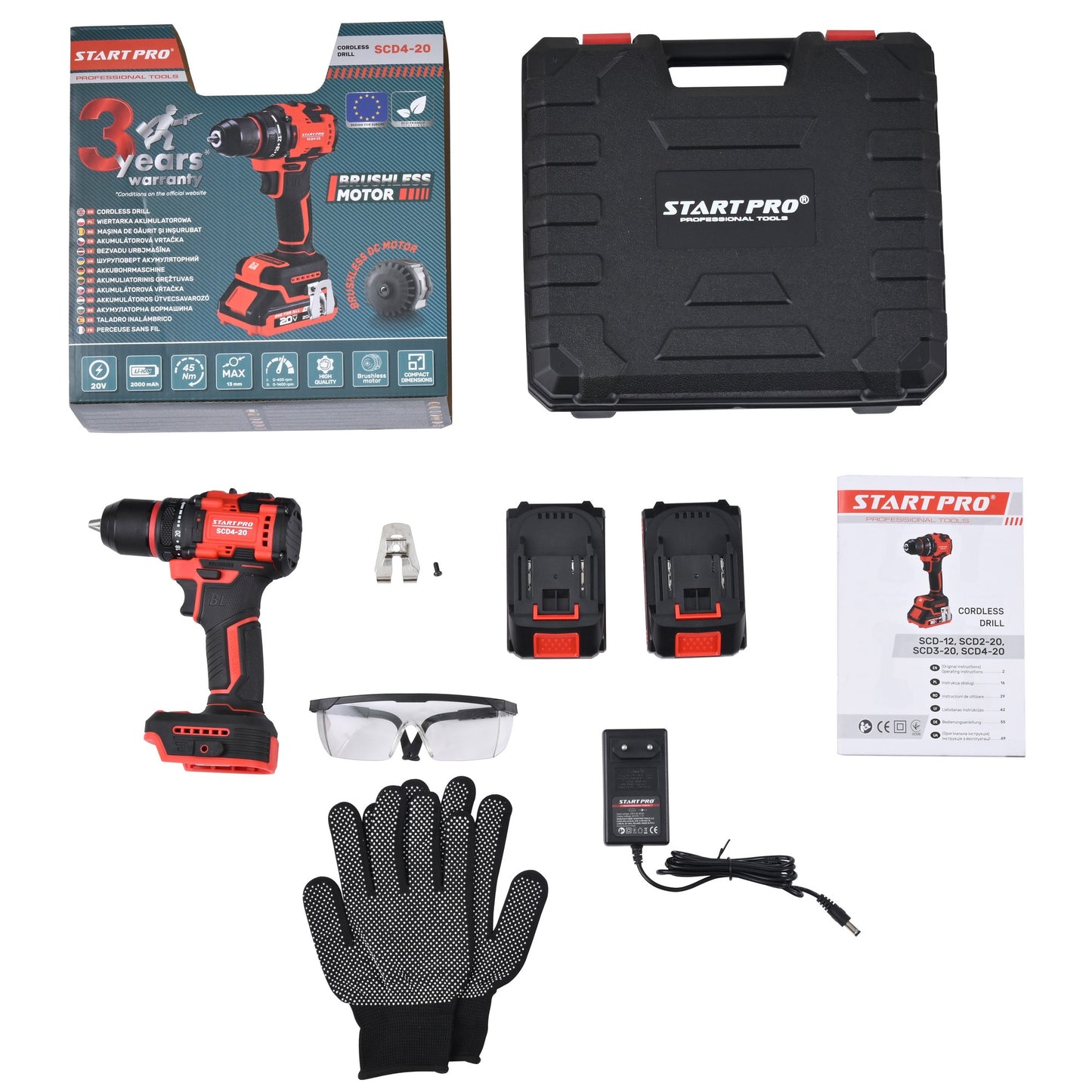 Masina de gaurit si insurubat StartPro SCD4-20 BRUSHLESS, 45Nm
