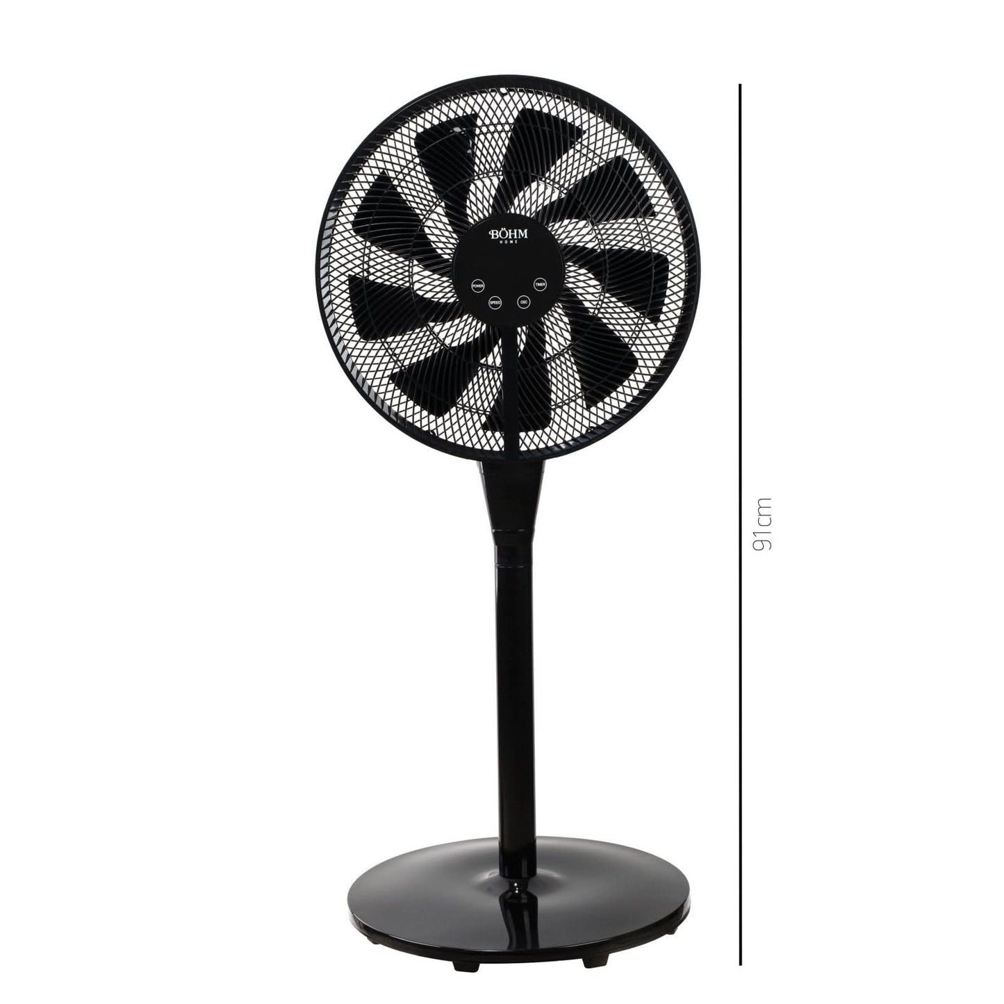 Ventilator de Podea BOHM BY2316, 16", 25W, 8 Viteze, Telecomanda, Timer 12h