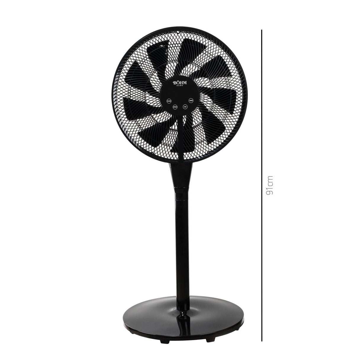 Ventilator de Podea BOHM BY2316, 16", 25W, 8 Viteze, Telecomanda, Timer 12h