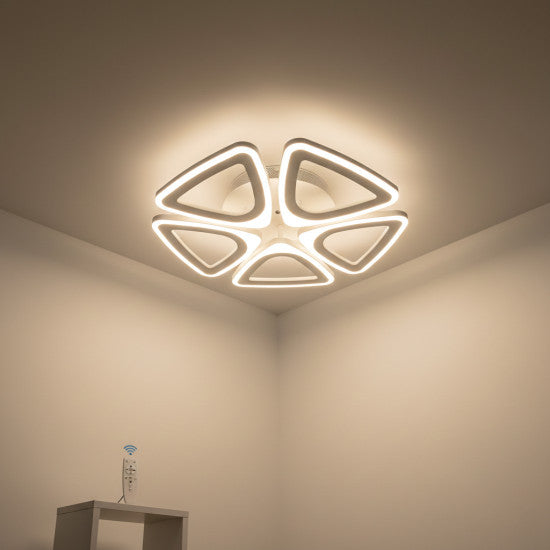 Lustra LED 80W, 5 Brate, Dimabila, 3000-6000K