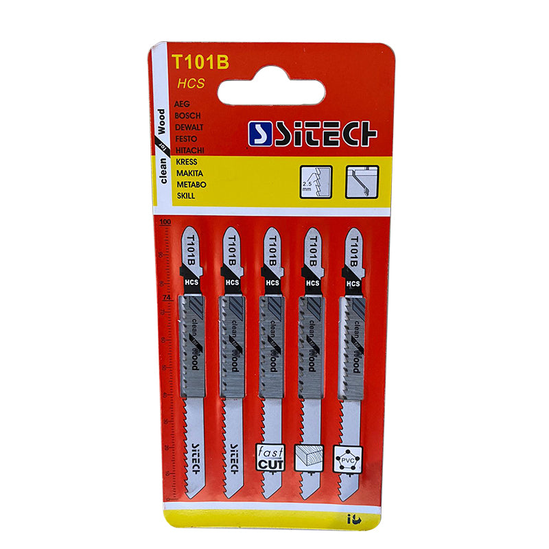 Set 5 lame ferastrau pendular pentru lemn 100 mm, T-Shank, pas dantura 2.7 mm