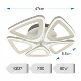 Lustra LED 80W, 5 Brate, Dimabila, 3000-6000K