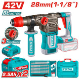 Ciocan rotopercutor TOTAL 42V, 28 mm, 4.5 J