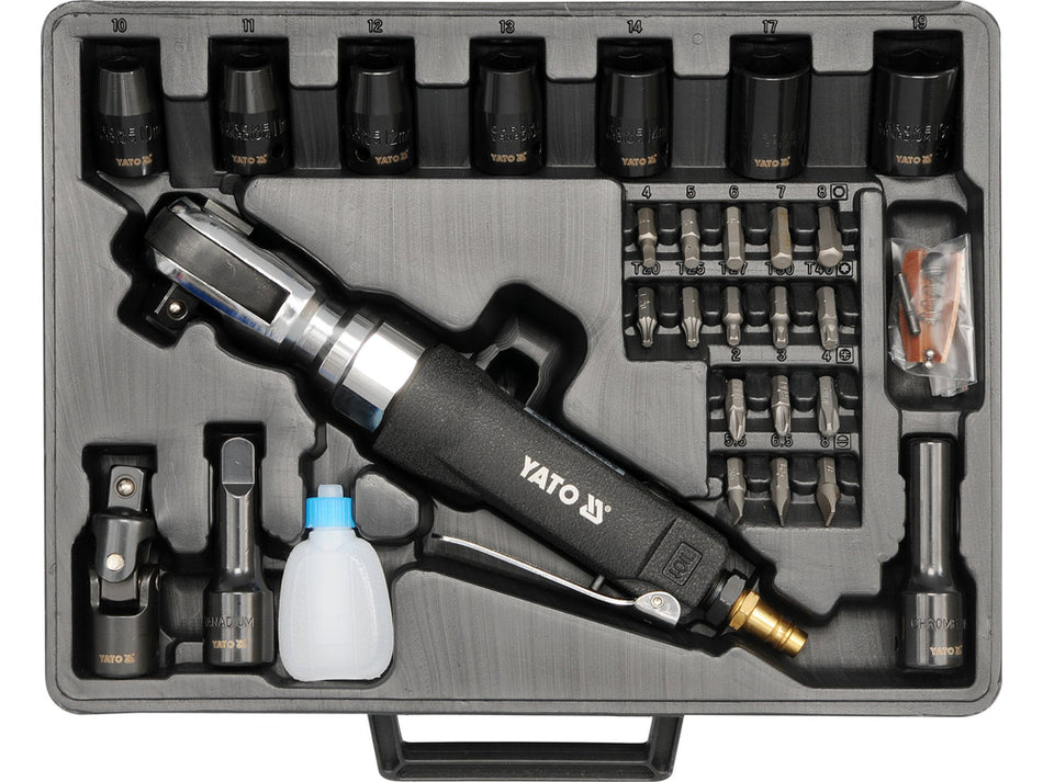 Antrenor pneumatic 1/2'' Yato cu accesorii – Set profesional 80Nm pentru mecanica si service auto