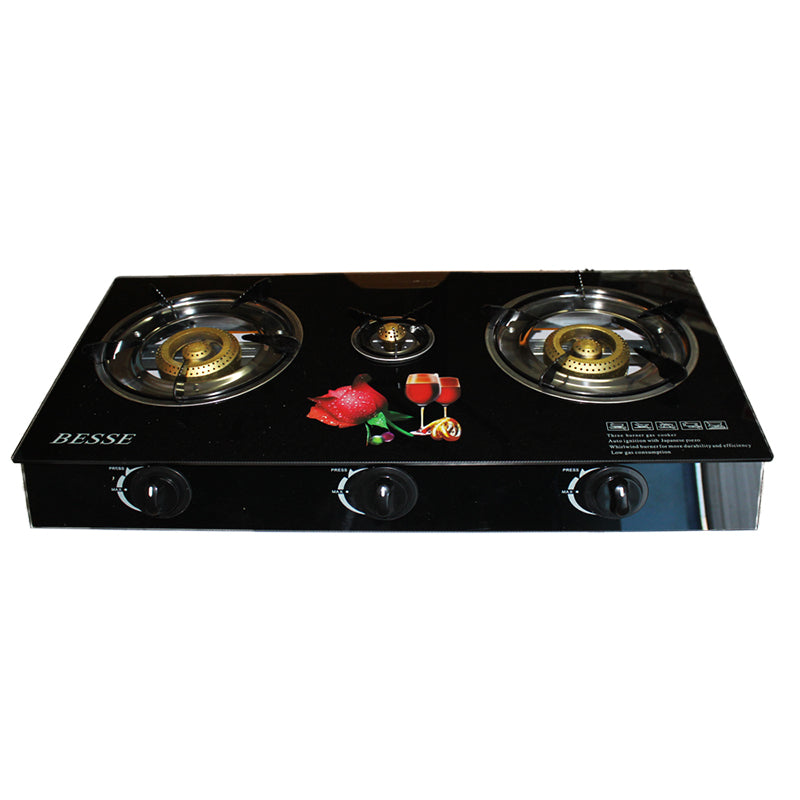 Aragaz din sticla cu 3 ochiuri – Aprindere electronica, suprafata usor de curatat