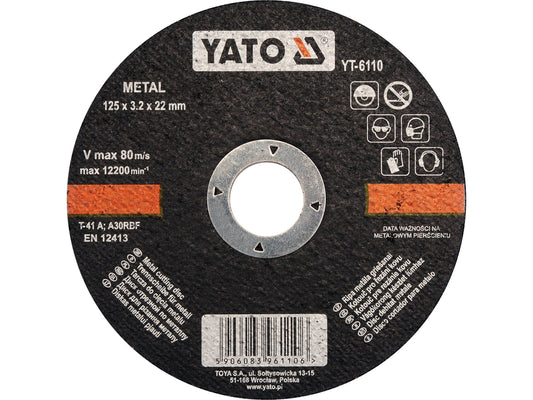 Disc taiere metal 125 x 3.2 x 22 mm, rezistent, pentru lucrari grele