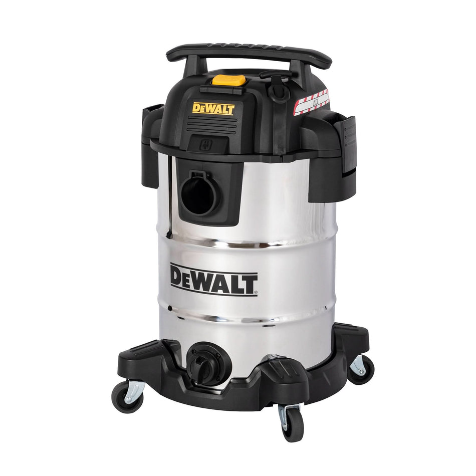 Aspirator Umed/Uscat DeWalt DXV30SAPTA, 30L, 1050W, Carcasa Inox, Conector 230V, Accesorii Incluse
