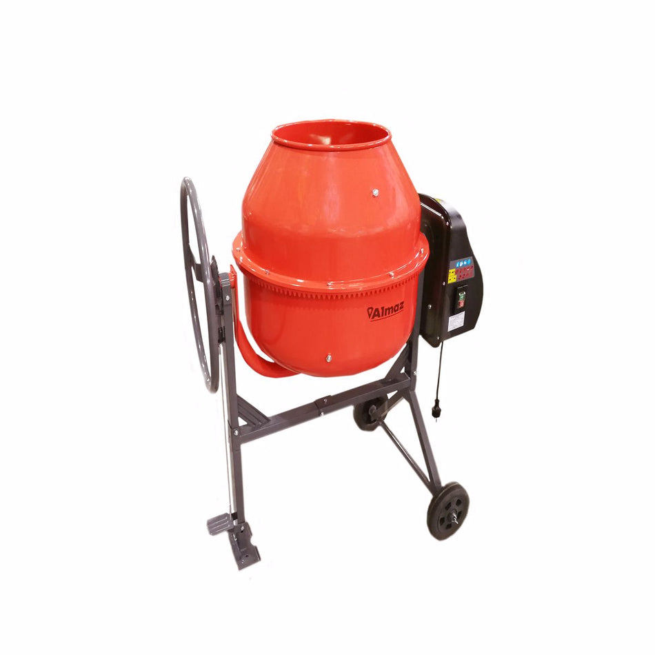 Betoniera electrica Almaz 180L, 1000W, 28 rpm, coroana fonta, cuva otel