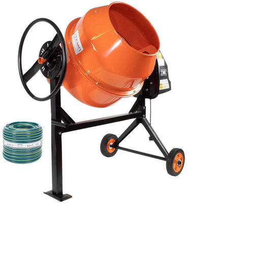 Pachet Betoniera TEMP 150L, 850W, coroana fonta + Furtun Bluebos Plus 1/2", 50M, 4 straturi, clasa 3 rezistenta