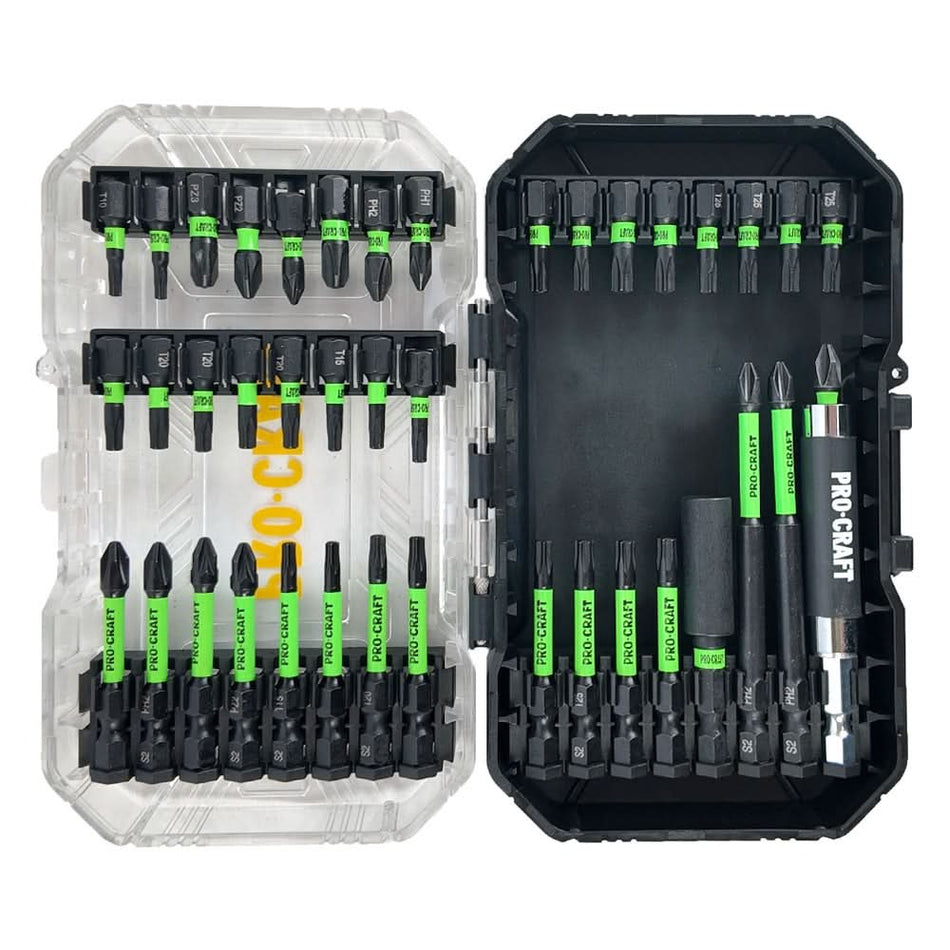 Set biti impact Procraft IBS-41, 41 piese, cu ghidaj surub magnetic si suport magnetic