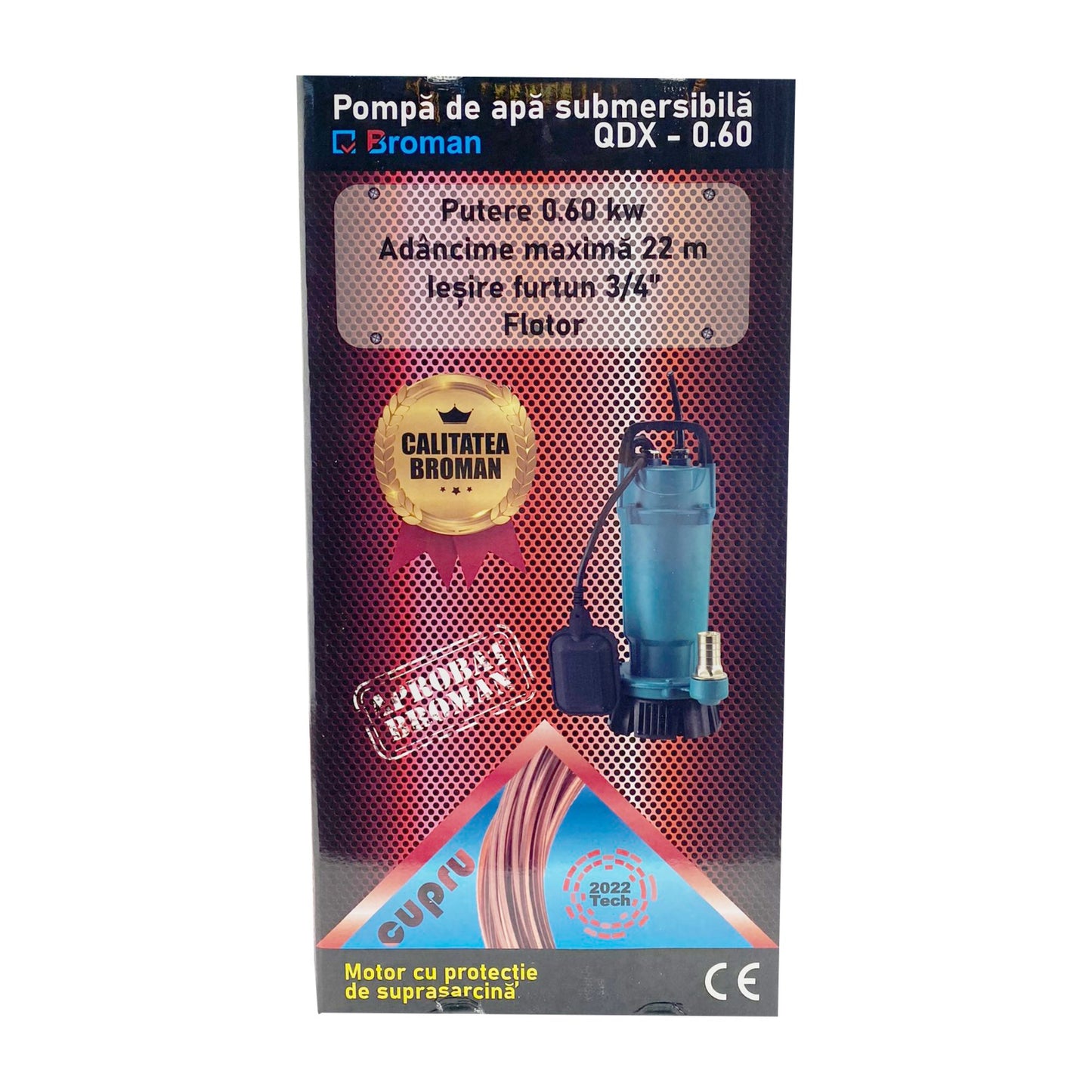 Pompa apa submersibila QDX-60-22 M Broman, 600W, 22m, debit 3000 L/h, flotor automat